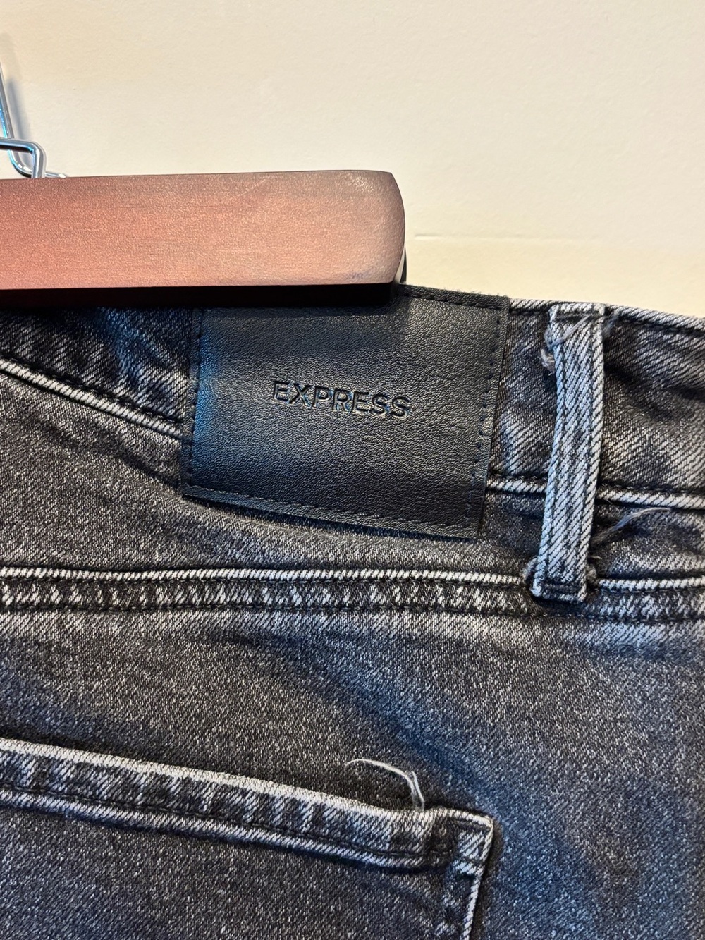 Express Size 8 High-Waisted
Denim Maxi Skirt with Front Slit in Black - Picture 5 of 6